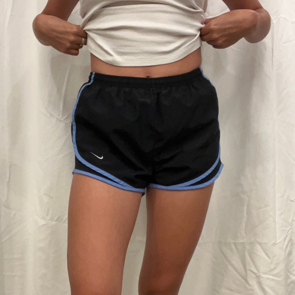 Nike athletic shorts, blue and black